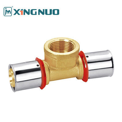150 PSI 청동 압축 티 피팅 산업 인쇄용 피팅 PEX 16-32mm 여성 스레드 티 청동 Pex 파이프 피팅